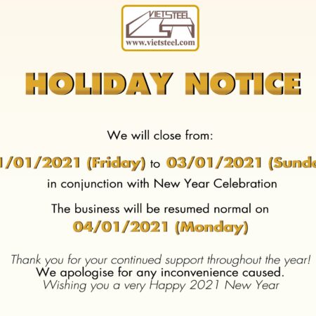 HOLIDAY NOTICE