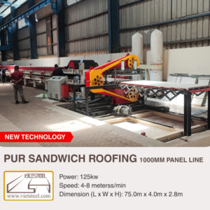 Pur Sandwich Roofing 1000mm Panel Line