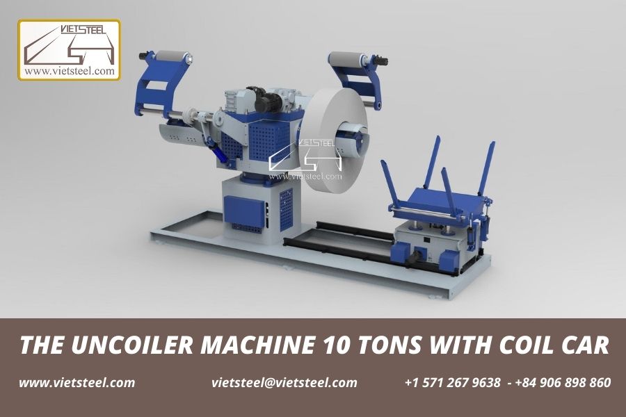 The uncoiler machine 10 tons with coil car